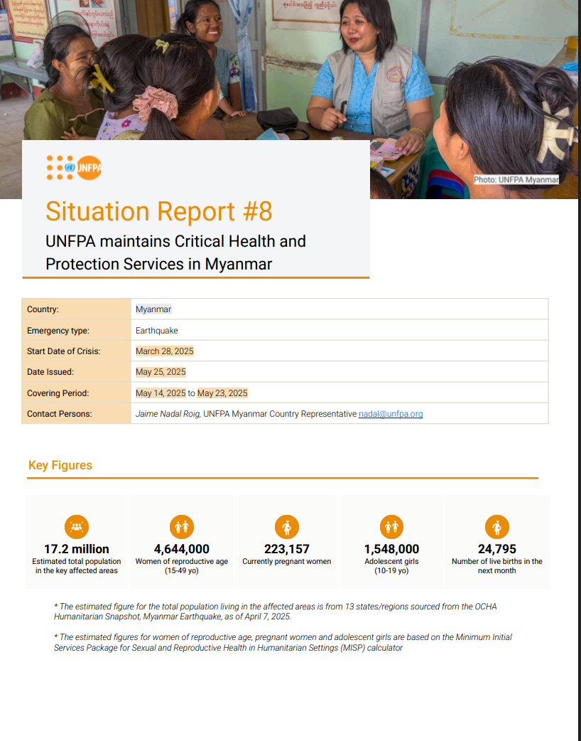 Myanmar Situation Report #8 - May 2025