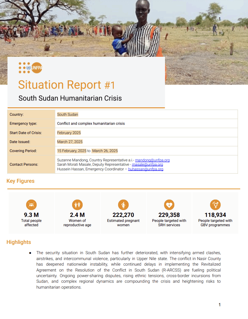 South Sudan Situation Report #1 - February 2025