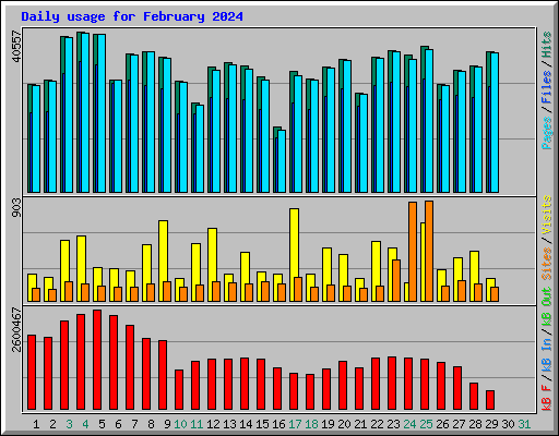 Daily usage for February 2024