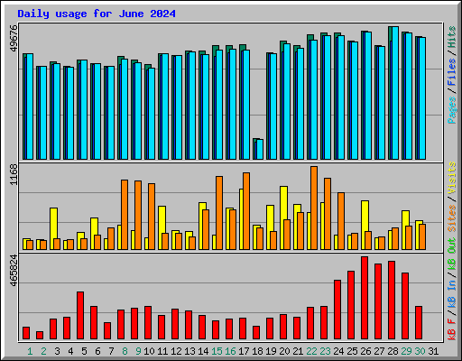 Daily usage for June 2024