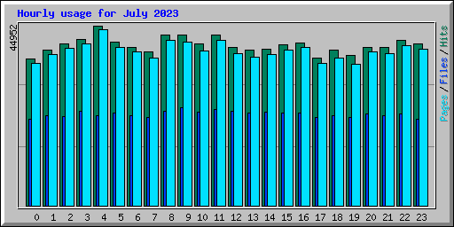 Hourly usage for July 2023