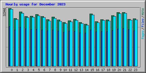 Hourly usage for December 2023